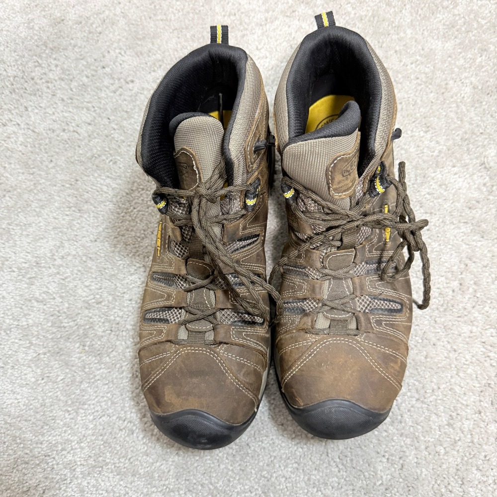 Keen Mens 11.5 EE Work Boots Vista Energy Mid Steel Toe Brown Leather Utility - Picture 3 of 9